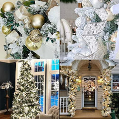 Christmas Tree LED Light Up Ribbon Bow Xmas Fairy String Lights Strip, Buy 4 Save 20%